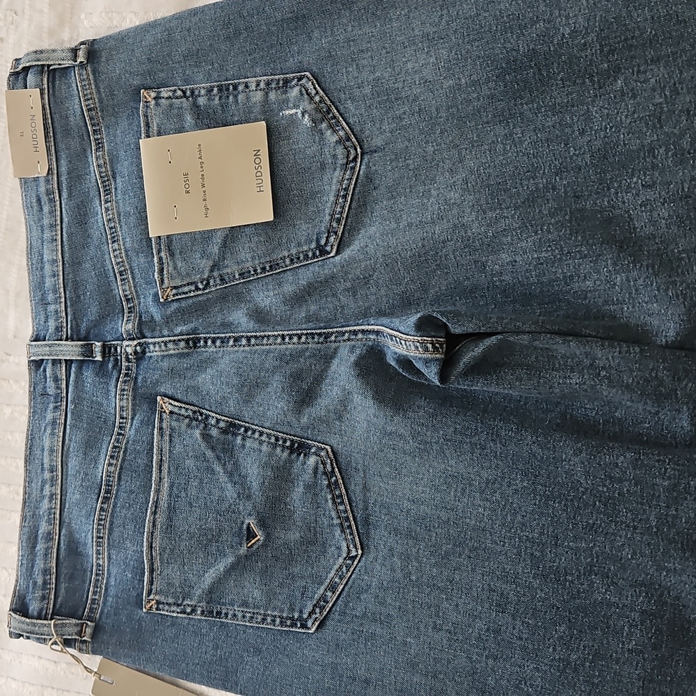 Hudson‎ Rosie High-Rise Wide Leg Ankle Raw Edge Jeans- Size:31:Color: Uptown - Picture 11 of 12
